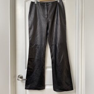 Danier Black Leather Flare Pants